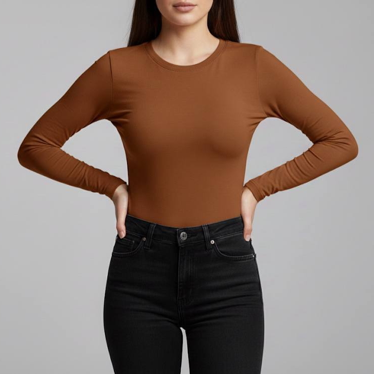 ️بادی بیسیک یقه گرد عمده (پک 6 عددی)