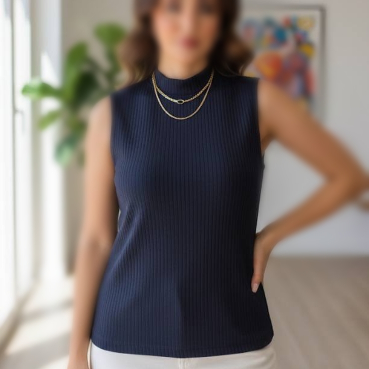 ️تاپ تینیجری بیسک یقه ۳ سانت عمده (پک 6 عددی)