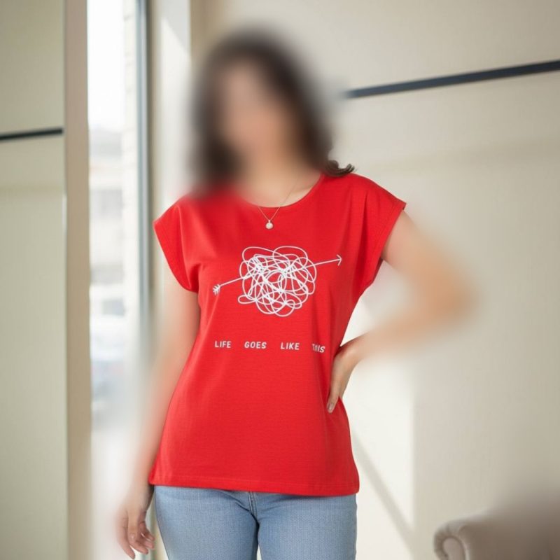 ️تیشرت استین سرخود چاپ لایف عمده (پک 6 عددی)