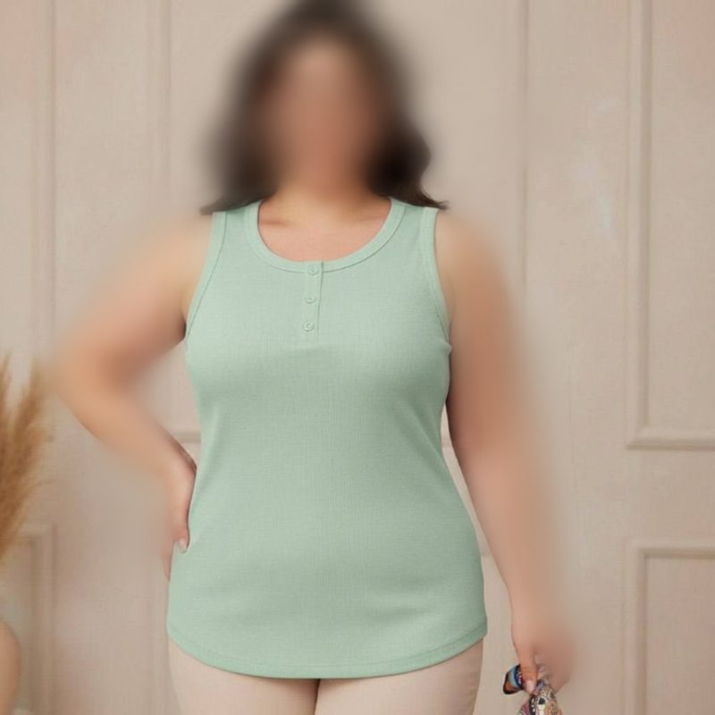 ️تاپ یقه هفت ۳ دکمه قواره دار عمده (پک 6 عددی)️