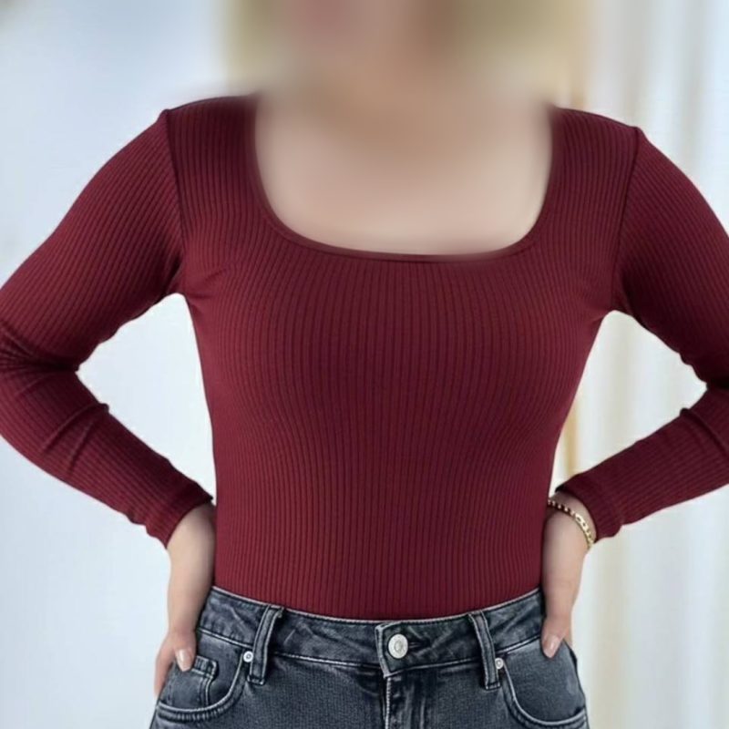 ️بلوز بیسیک یقه خشتی عمده (پک 6 عددی)️