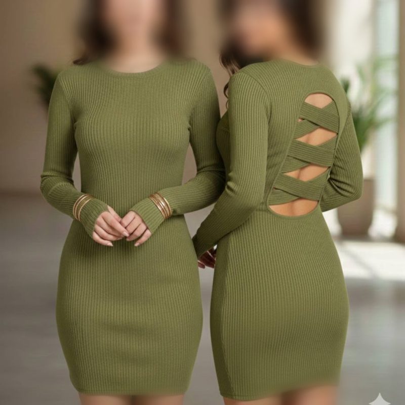 ️️سارافون بلند فینگر دار پشت ضربدری عمده (پک 6 عددی)️