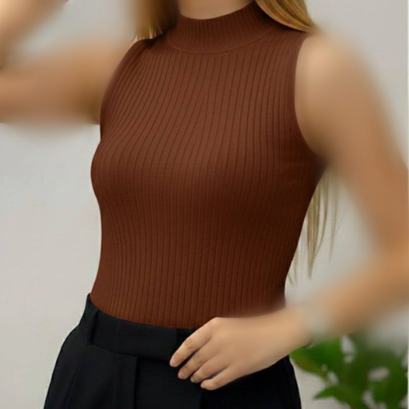 ️تاپ بیسیک یقه ۵ سانت عمده (پک 6 عددی)️