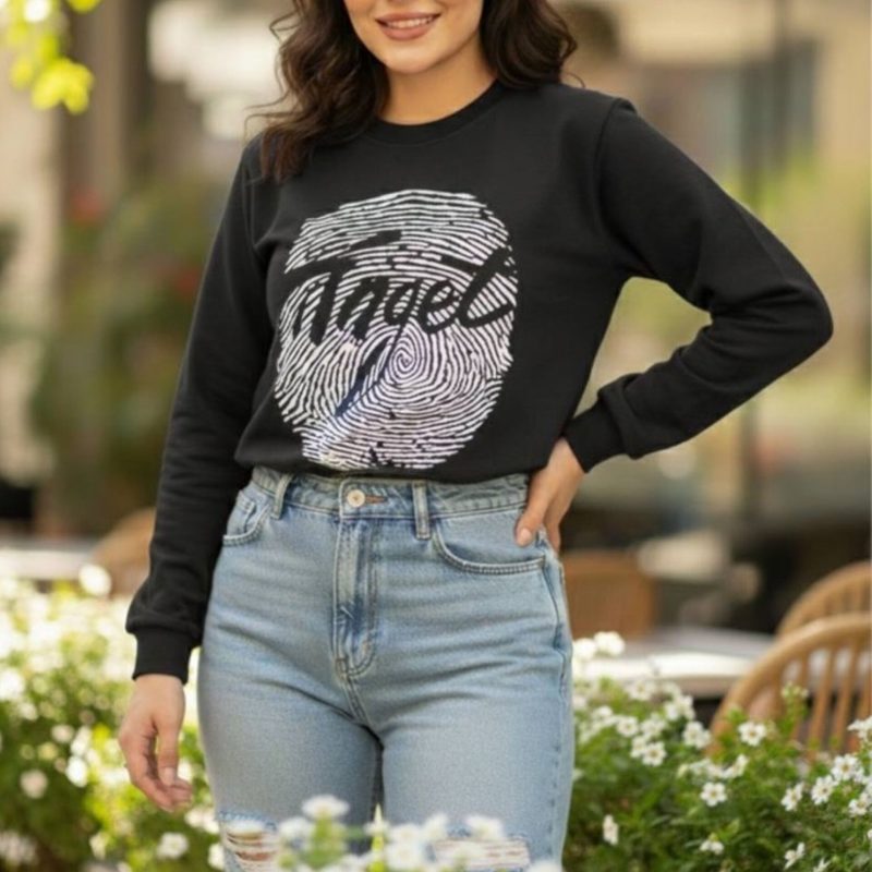 ️بلوزاستین بلند چاپ اثر انگشت عمده (پک 6 عددی)