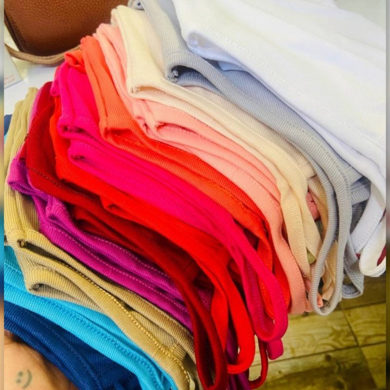 تاپ ۲ بندی رنگی عمده (پک 6 عددی)