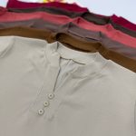 تیشرت یقه ۳ دکمه قاپک دار عمده (پک 6 عددی)