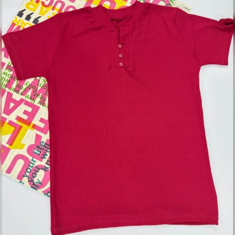 تیشرت یقه ۳ دکمه قاپک دار عمده (پک 6 عددی)