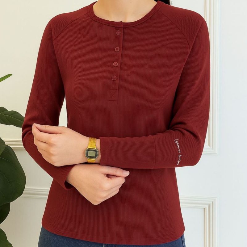 بلوز قاپک دار یقه ۴ دکمه عمده (پک 6 عددی)