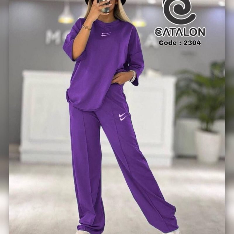 بلوزشلوار خط اتو چاپ دونایک عمده (پک 5 عددی)