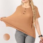 تیشرت جلو ۳دکمه قواره بزرگ عمده (پک 6 عددی)