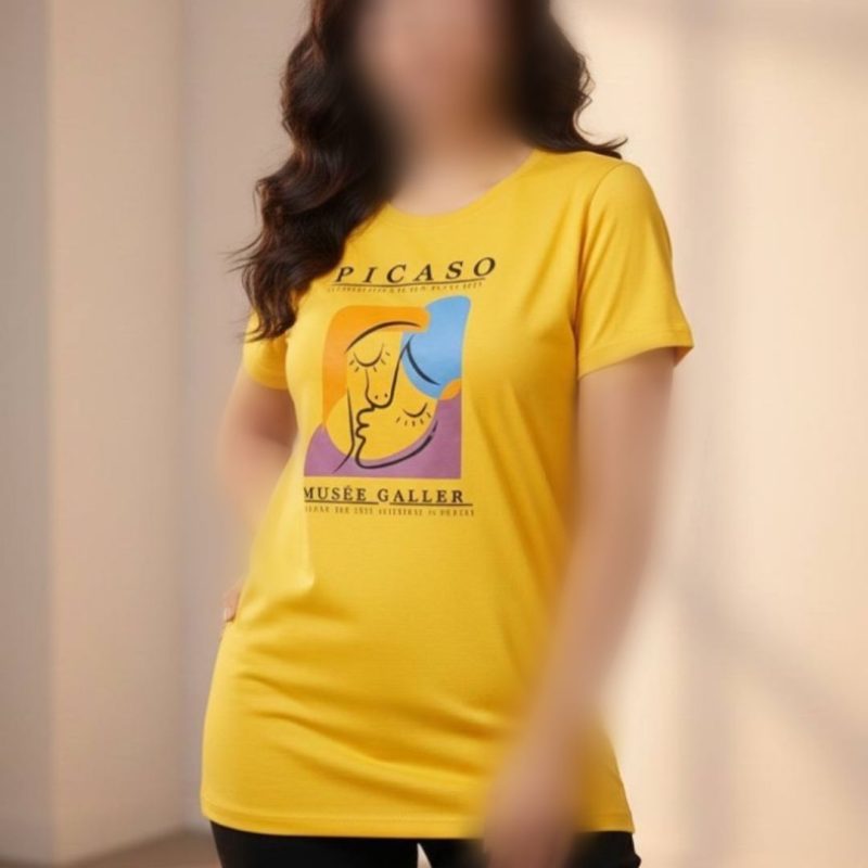 تیشرت لانگ چاپ رخ عمده (پک 6 عددی)