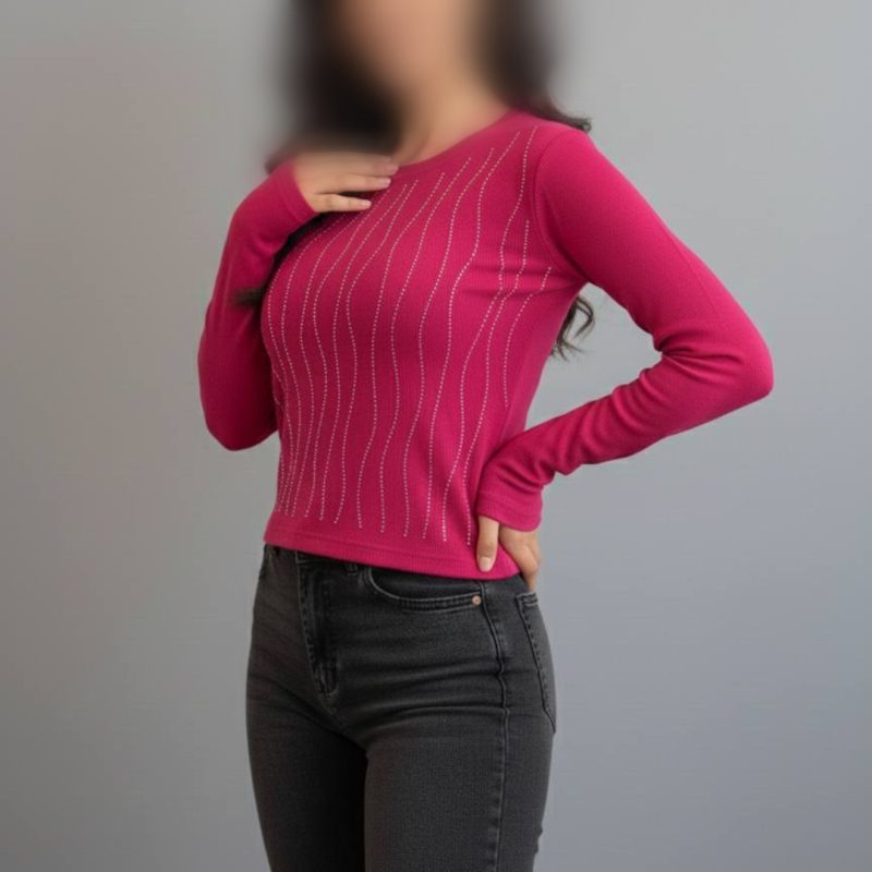 ️نیمتنه نگینی استین فینگری عمده (پک 5 عددی)️