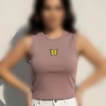 ️تاپ حلقه ای چاپ پروانه عمده (پک 6 عددی)️