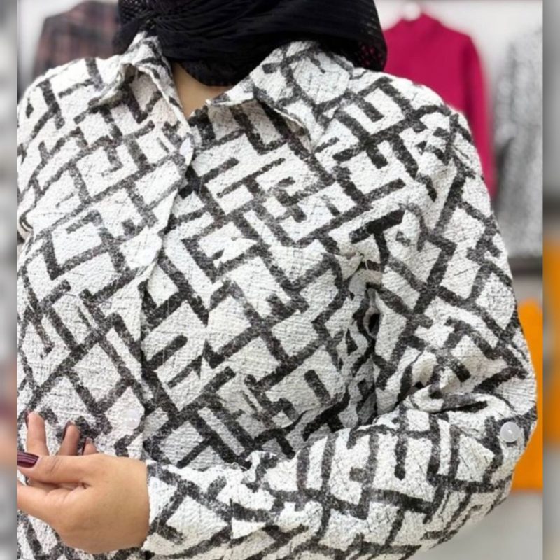 شومیز مانتویی تک جیب فندی عمده (پک 4 عددی)