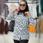 شومیز مانتویی تک جیب فندی عمده (پک 4 عددی)