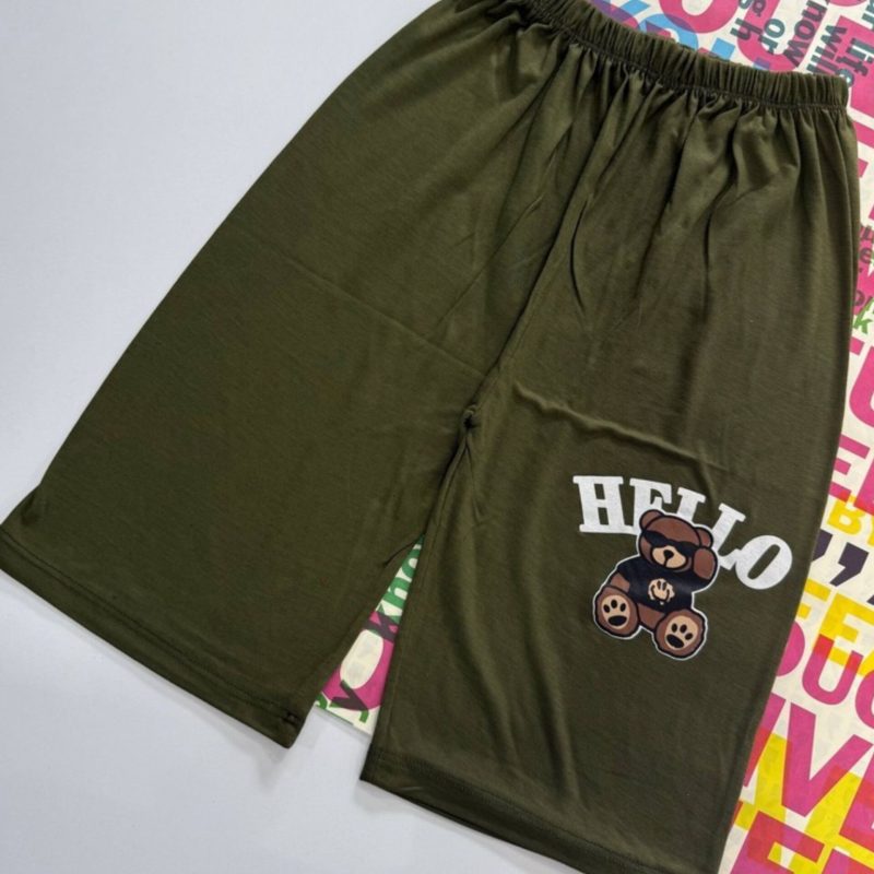 شلوارک  کمر کش چاپ خرس عمده (پک 6 عددی)