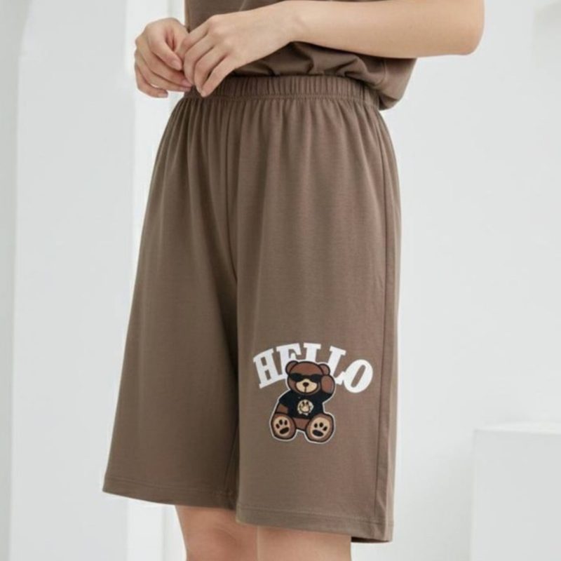 شلوارک  کمر کش چاپ خرس عمده (پک 6 عددی)