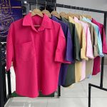 شومیز باکسی یقه مردانه عمده (پک 6 عددی)
