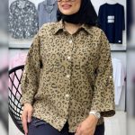 شومیز باکسی ۲ جیب پلنگی عمده (پک 4 عددی)