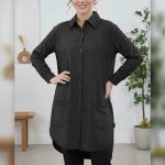 مانتو بلند و قواره دار ۲ جیب عمده (پک 5 عددی)