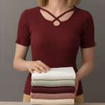 تیشرت نیم‌ استین یقه ضربدری عمده (پک 6 عددی)