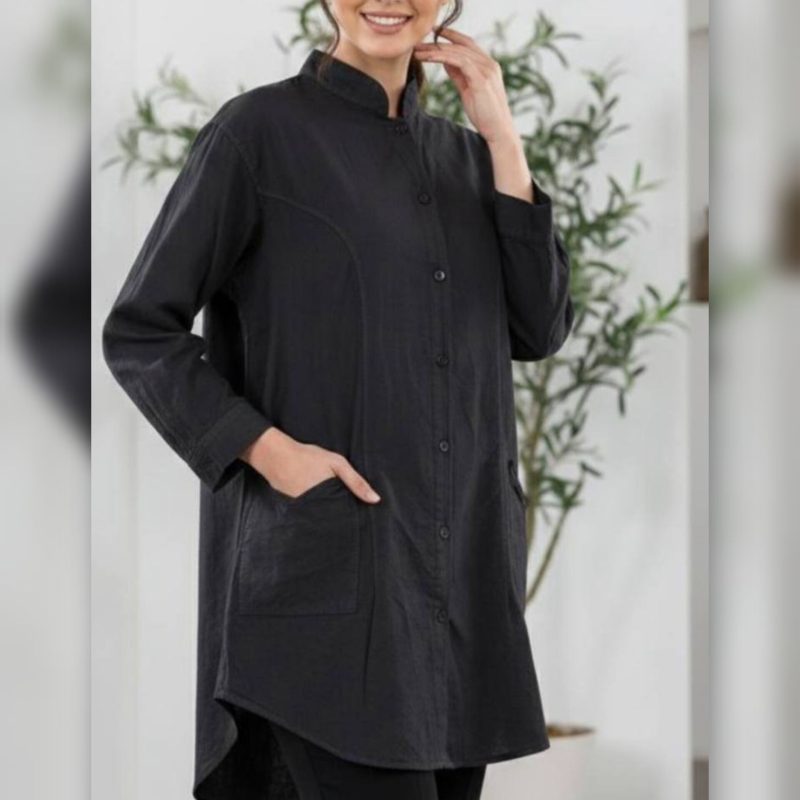 مانتو بلند و قواره دار ۲ جیب عمده (پک 5 عددی)