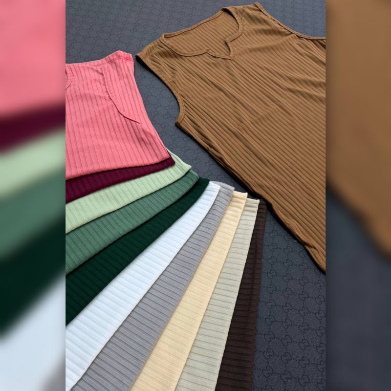 تاپ کتی یقه V عمده (پک 6 عددی)