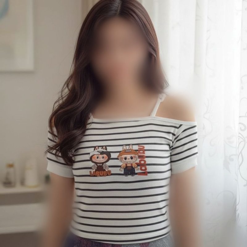 کراپ سرشانه باز نواری زنجیر عمده (پک 6 عددی)