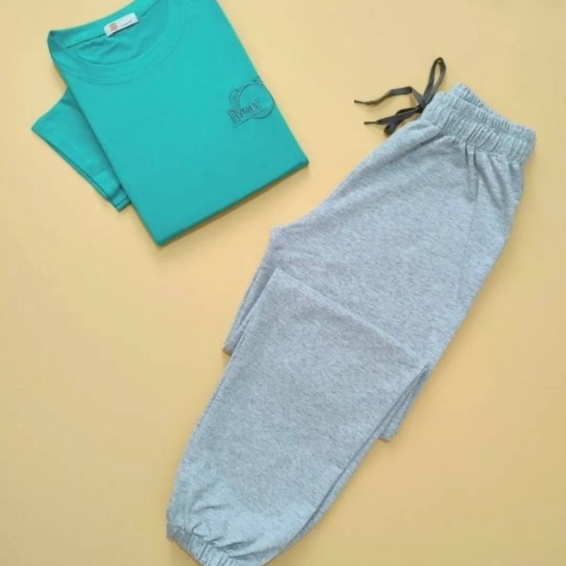 ست تیشرت شلوار چاپ خرس عمده (پک 6 عددی)