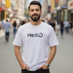 تیشرت یقه گرد استین ۳ ربع hello عمده (پک 4 عددی)