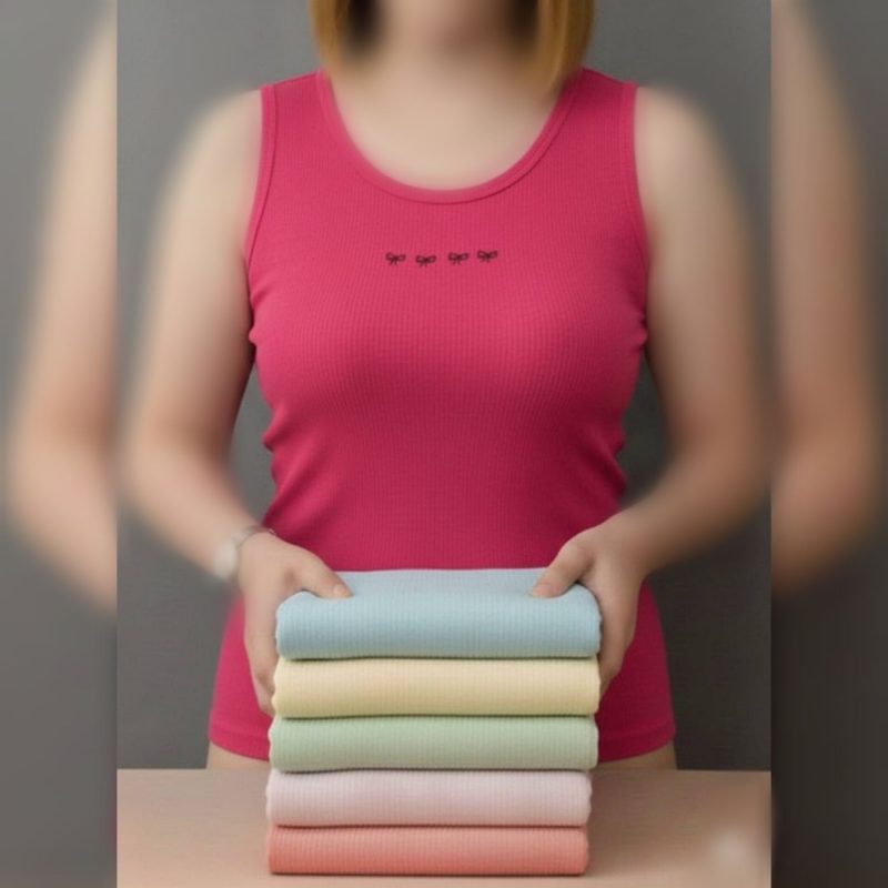 تاپ زنانه بیسیک چاپ پاپیون‌ عمده (پک 6 عددی)