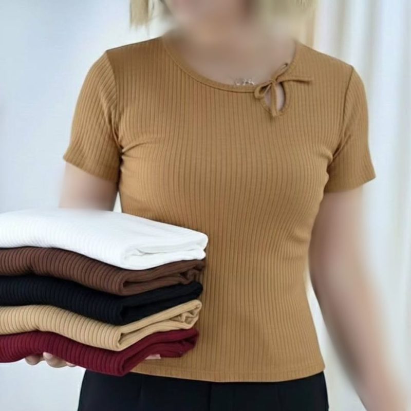تیشرت نیم‌ استین گره ای عمده (پک 6 عددی)