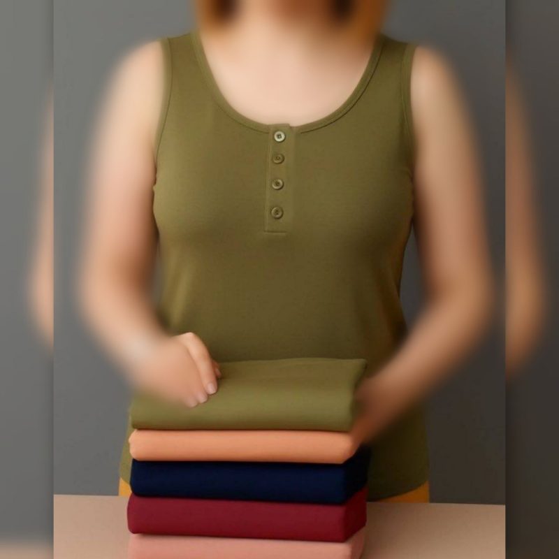 تاپ حلقه ای سجاف ۳ دکمه دار عمده (پک 5 عددی)