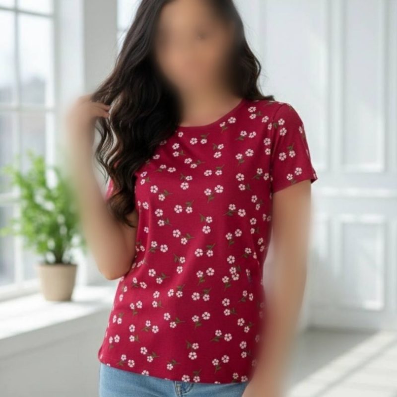 تیشرت استین سرخود بابونه عمده (پک 6 عددی)