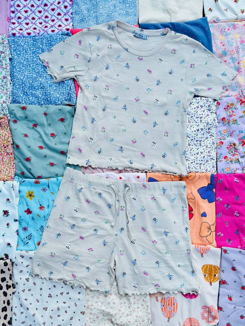 ست کراپ و‌ شورتک ZARA عمده (پک 6 عددی)