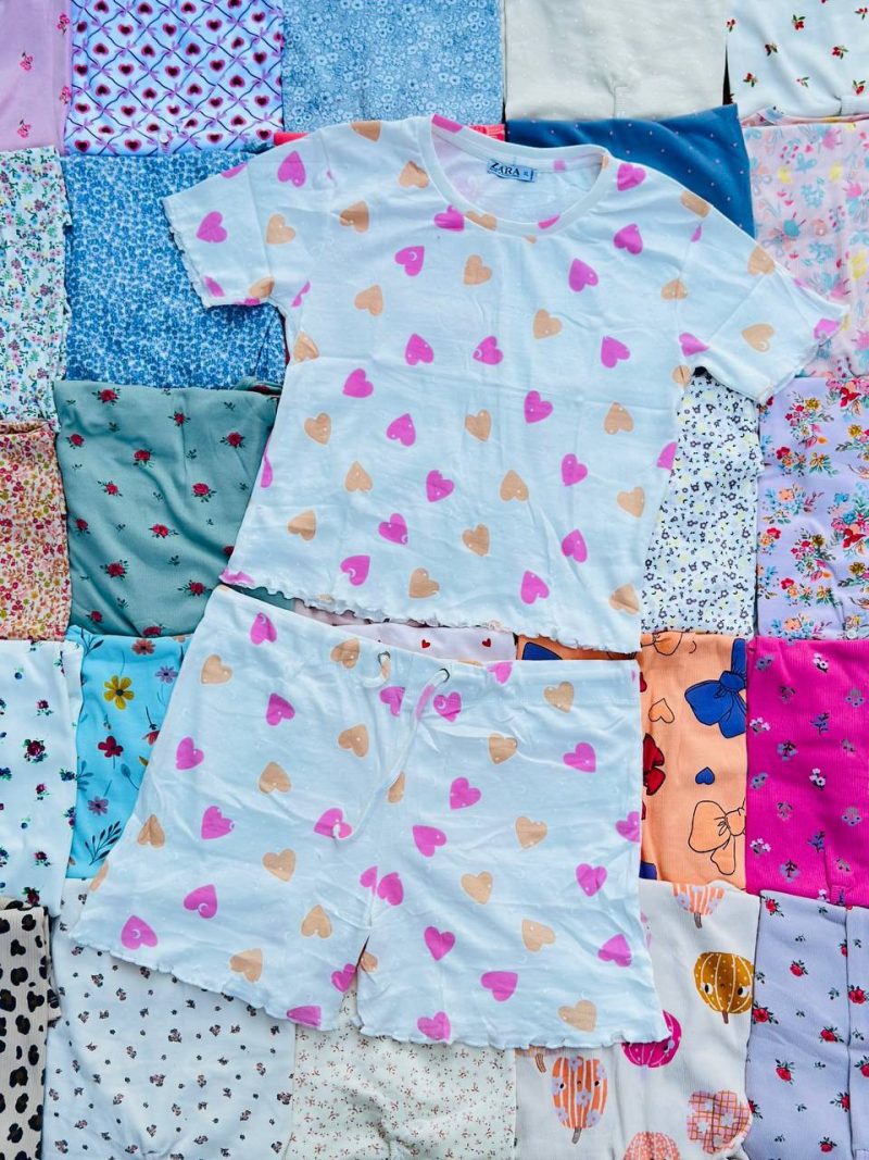 ست کراپ و‌ شورتک ZARA عمده (پک 6 عددی)