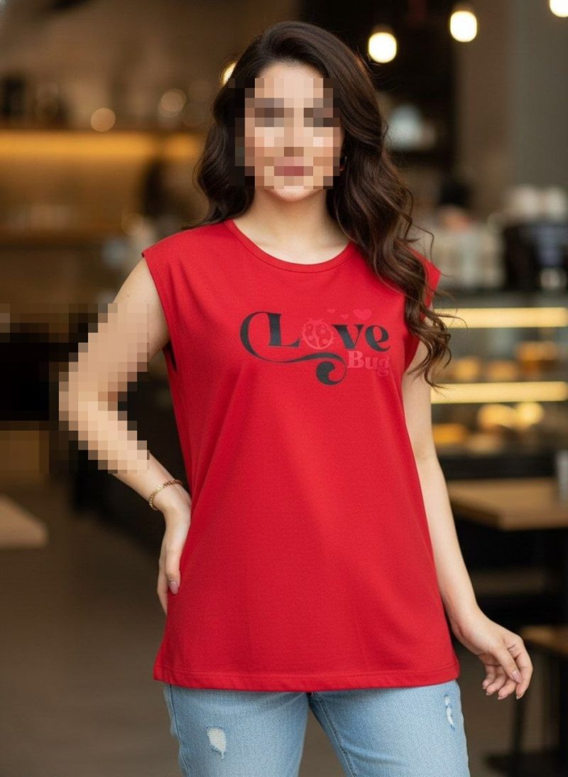 تیشرت استین سرخود love عمده (پک 4 عددی)