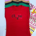 تیشرت استین سرخود love عمده (پک 4 عددی)