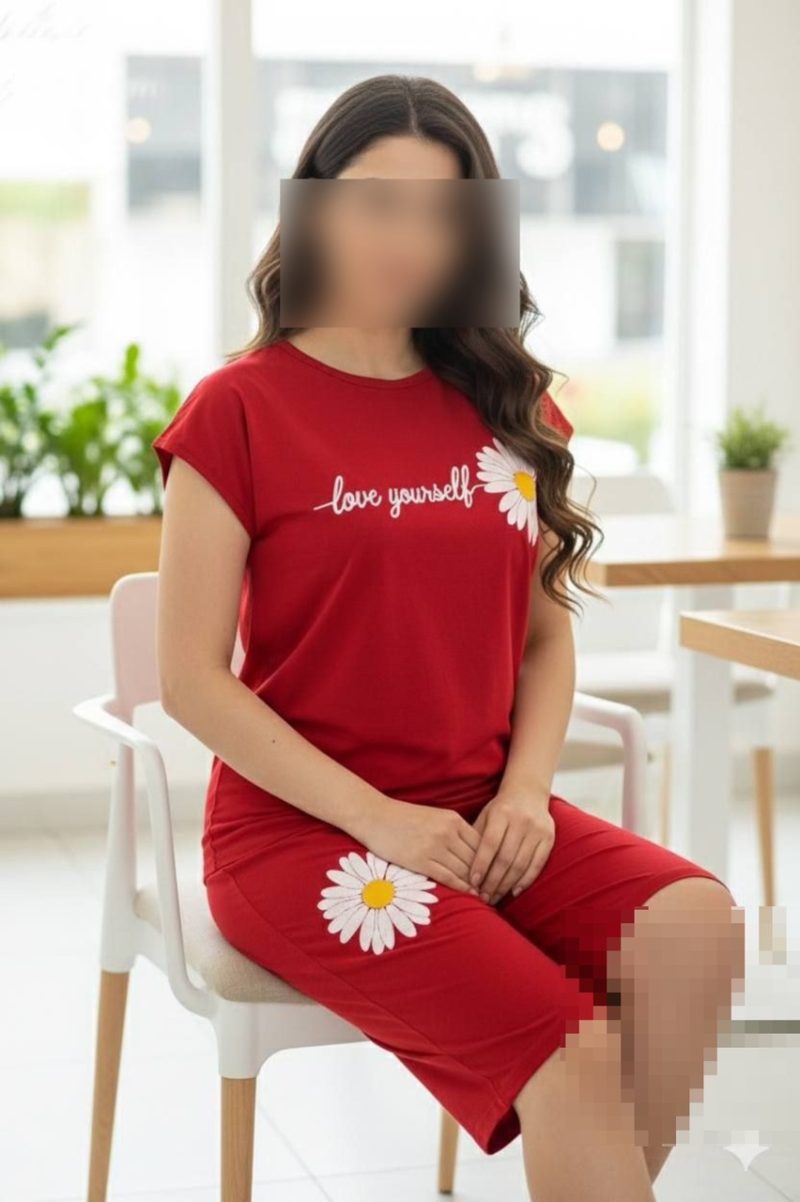 تاپ و شلوارک قواره دار بابونه عمده (پک 6 عددی)