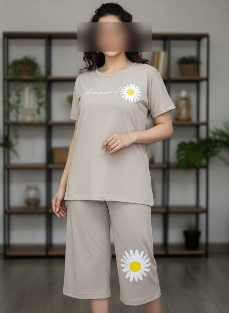 تاپ و شلوارک قواره دار بابونه عمده (پک 6 عددی)
