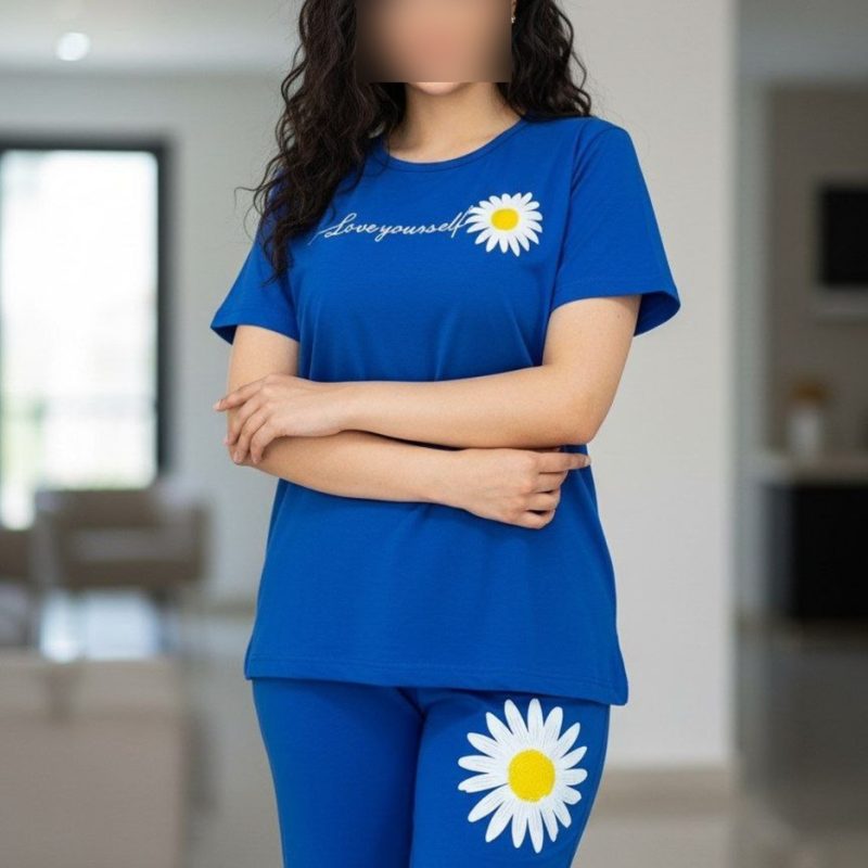 تاپ و شلوارک قواره دار بابونه عمده (پک 6 عددی)