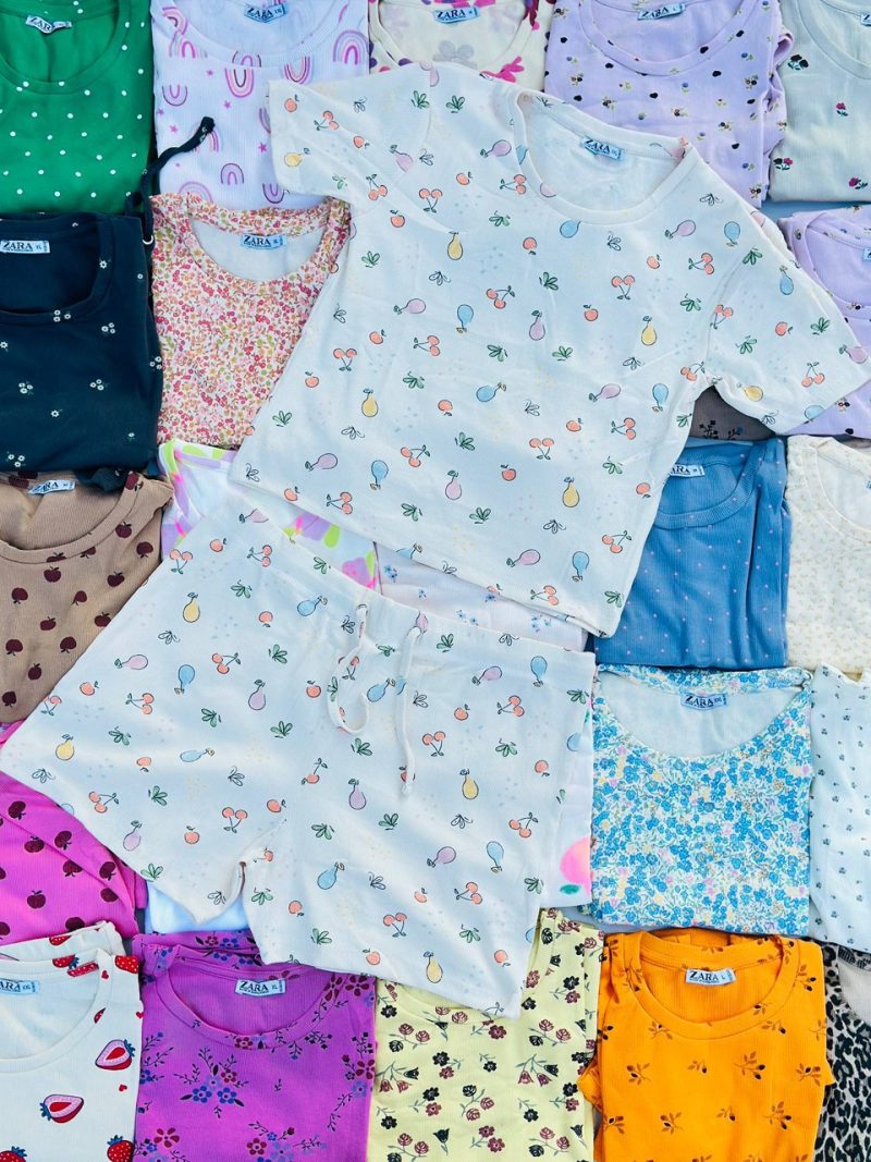 ست کراپ و‌ شورتک zara عمده (پک 6 عددی)