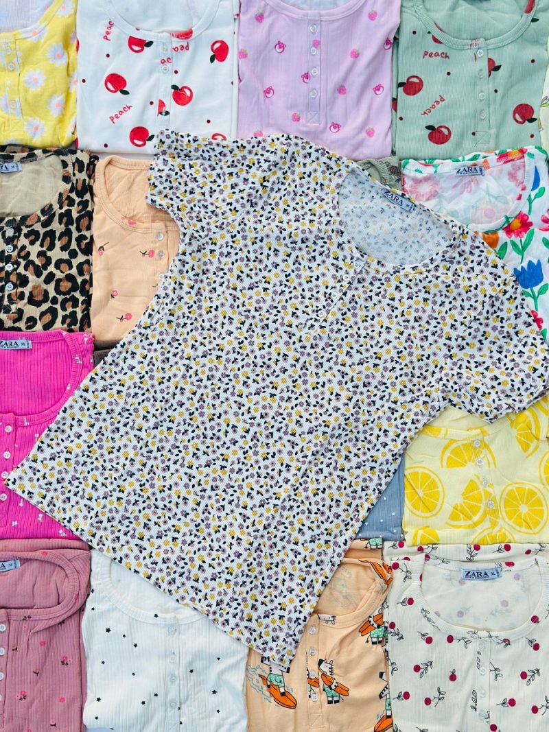 تیشرت یقه گرد ZARA عمده (پک 6 عددی)