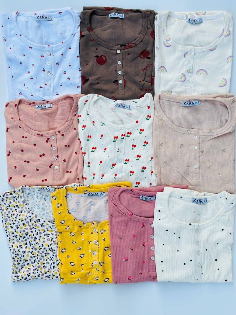 تیشرت یقه گرد ZARA عمده (پک 6 عددی)