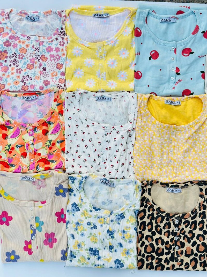 تیشرت یقه گرد ZARA عمده (پک 6 عددی)