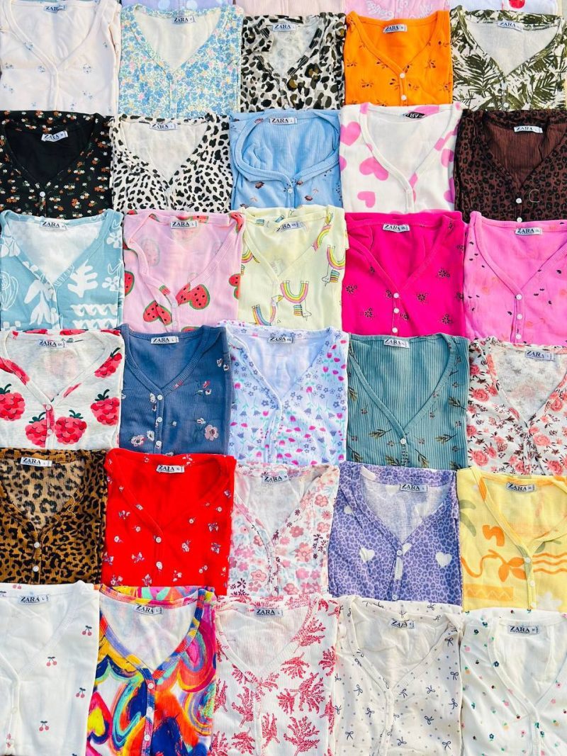 تیشرت یقه هفت ZARA عمده (پک 6 عددی)
