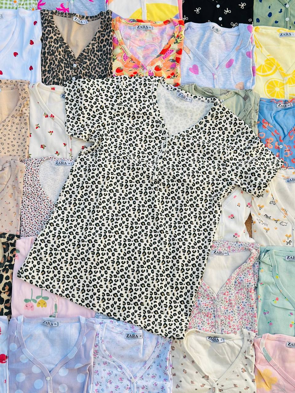 تیشرت یقه هفت ZARA عمده (پک 6 عددی)