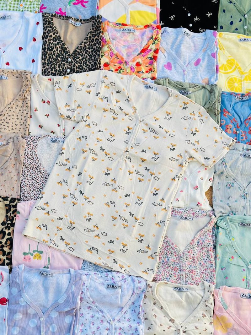 تیشرت یقه هفت ZARA عمده (پک 6 عددی)