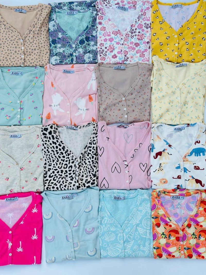 تیشرت یقه هفت ZARA عمده (پک 6 عددی)