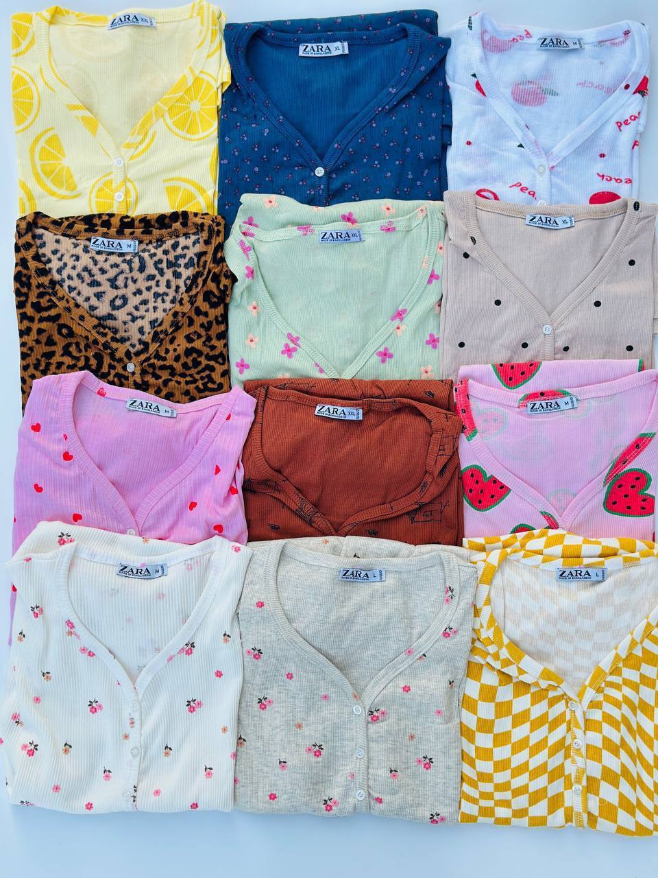 تیشرت یقه هفت ZARA عمده (پک 6 عددی)